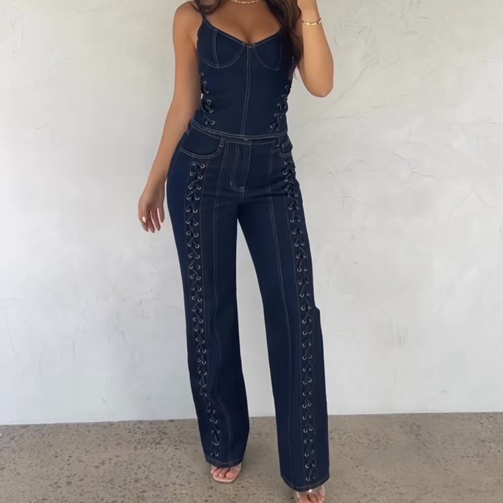 White Fox 2 Piece Set Denim NEW WITH TAGS